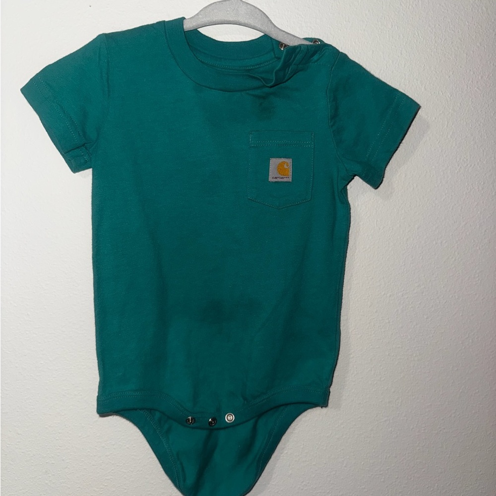 Carhartt Teal Baby Onesie 12 months